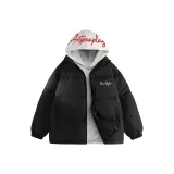 Черный пуховик [в комплекте с бело-серым свитшотом с вышивкой Фотиния]