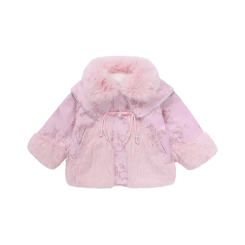 RHOBESAM Сяо Qi Дом Pearl Fur Parka Coat Новый год Особенный Пальто Ярко-розовый Pre-school Утеплённые куртки