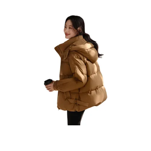 Mo Han Yi Mei Пуховик Женские Охра Коричневый