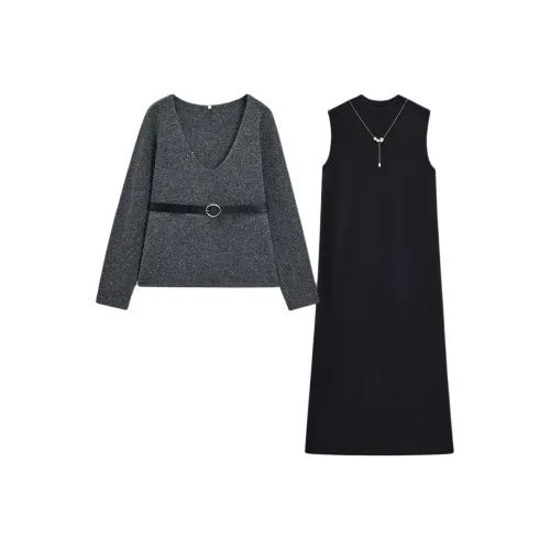 AIYIFU Серый Женский Комплект с Юбкой