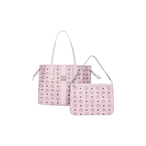 MCM Liz Visetos Искусственная кожа Комбинированная сумка Тоут сумка Сумка для покупок Сумка на плечо Сумка большая Женская Нюдово-розовая