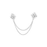 Брошь с крестом из белого циркона (серебряная)