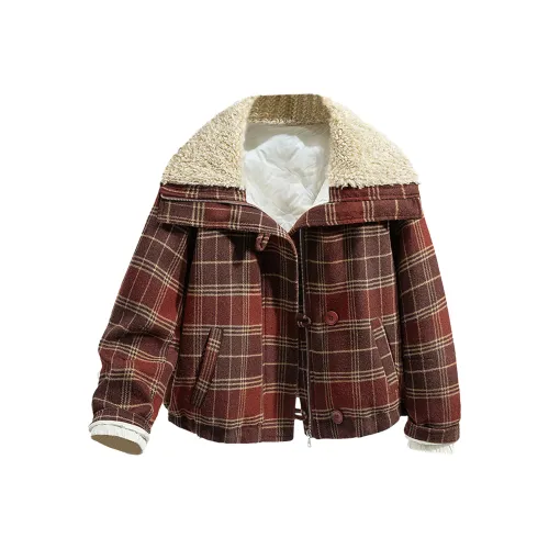 SIBAISHE Красная клетка Женские пуховики