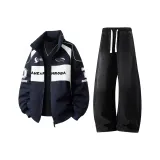 Темно-синий синий топ + черные штаны