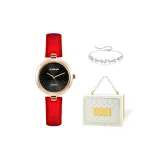 Розово-золотая красная кожа