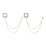 Брошь в форме шестиконечной звезды, 1 пара (серебряная + золотая)