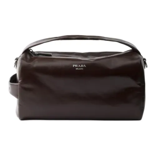 PRADA Телячья кожа Сумка на одно плечо Мужская Коричневая