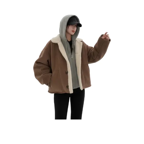 Langqing Коричневый Подарок Бренд Наклеенный Женские Пуховики