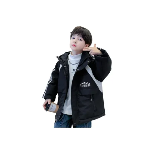 Puppytown Черный Утолщенный Школьный возраст Пуховые куртки