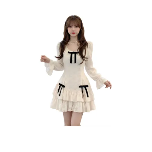 Langqing Длинный рукав Платье Женское