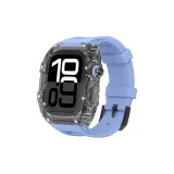 Ледяной Черный+Синий Фторкаучук Ремешки для часов с Черной застежкой