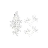 Ручная работа, жемчужный, кристалл, гребень для волос, боковой гребень, набор из 5 штук, шпилька для волос, цвет: серебряный