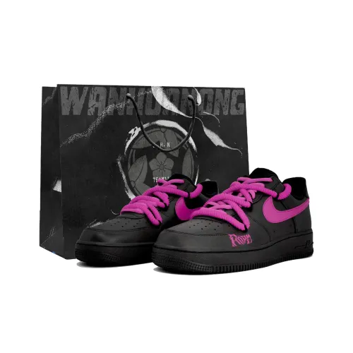 Nike Air Force 1 07 Wan HUA Tang Розовый Электрический Сумка для покупок Низкие кроссовки для скейтбординга Унисекс