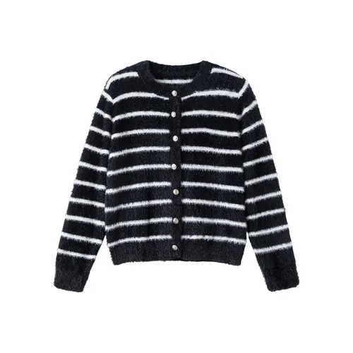 SOIE Черно-белые полосы Женская трикотажная одежда