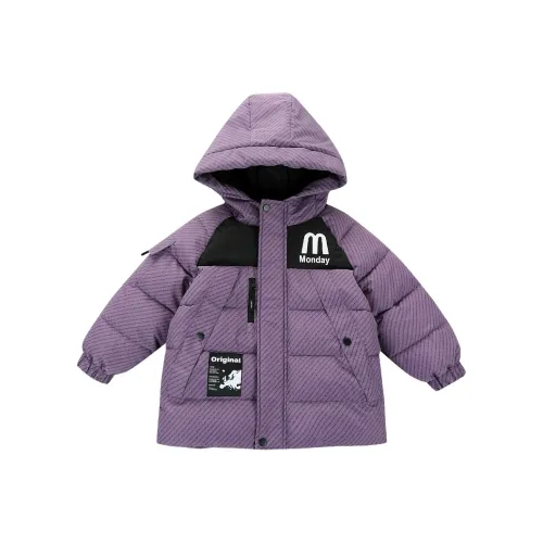 RHOBESAM Очаровательная детская одежда и хлопковый пуховик для мальчиков с принтом фиолетовый для дошкольников утеплённые куртки