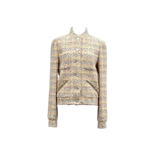 CHANEL 25P Куртки и пальто женские желтые