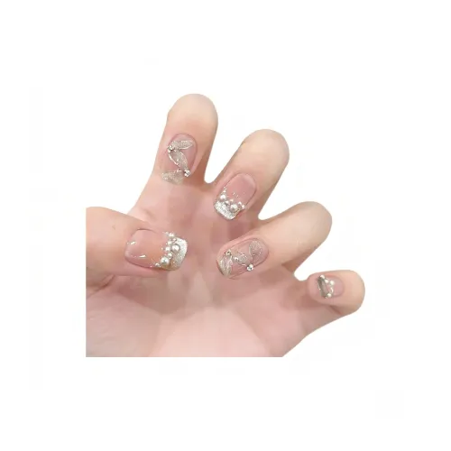 MONLEYTA 423 Телесный Кошка's Eye Французская Лента Жемчужный Короткий LADDER Нежно-розовый Градиент Однотонный