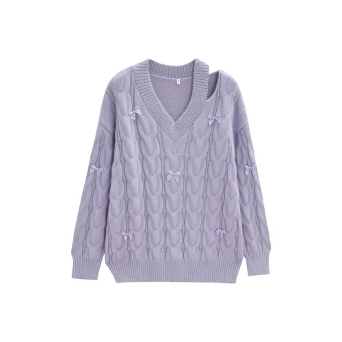 AIYIFU Серый Фиолетовый Женский Трикотаж