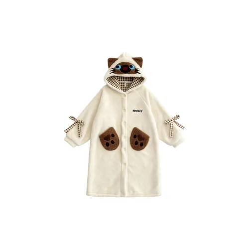 QIAOYUN Абрикос Женские Банные халаты