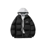 Чёрный с серым капюшоном