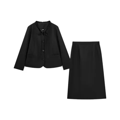 AIYIFU Черный Женские Комплекты с Юбкой