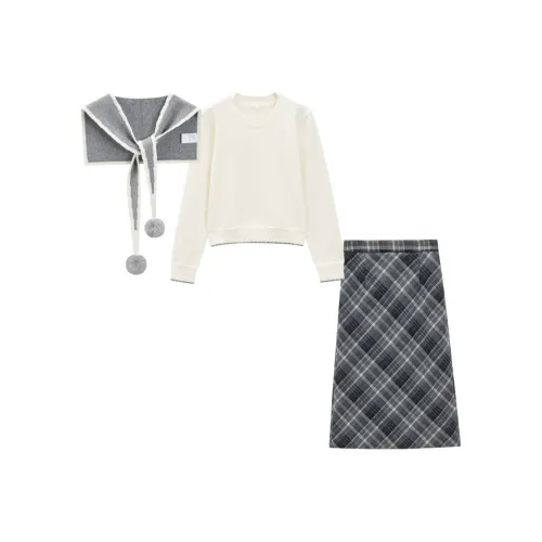 AIYIFU Абрикос Женские Комплекты с Юбкой