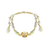 Мультяшный желтый браслет с шнурком в виде щенка