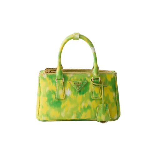 PRADA Galleria Телячья кожа Одно плечо Сумка Мини Женская Желтая и Зеленая