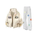 Абрикос + Белый Серый Спортивные Брюки