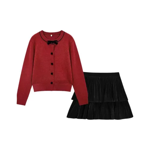 AIYIFU Красный Женский Комплект с Юбкой