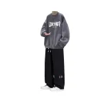 Флисовая подкладка LDB, темно-серый свитшот + черные прямые штаны