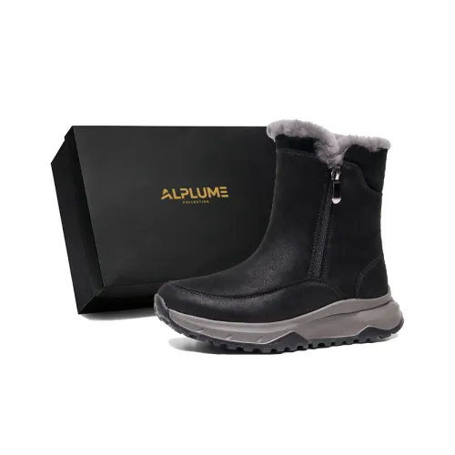 ALPLUME Сноубутсы Черный [Верх из коровьей кожи + Полная шерсть подкладка] Женские