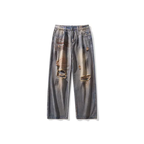 MIIRACER Винтажные синие унисекс джинсы