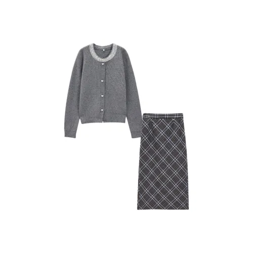 AIYIFU Серый Женский Комплект с Юбкой