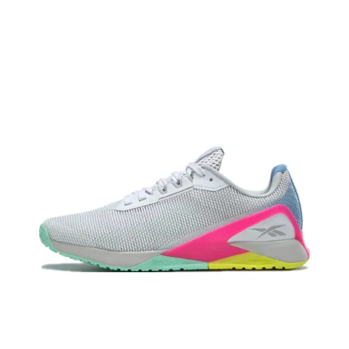 REEBOK Nano X1 Амортизация Устойчивость к истиранию Дышащие Низкие Беговые кроссовки Женские Белые Синие