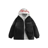 Черный пуховик [в комплекте с бело-серым свитшотом с вышивкой Фотиния]