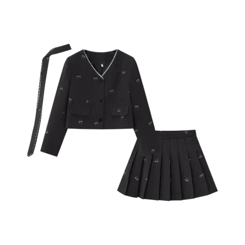 AIYIFU Темно-серый женский комплект с юбкой