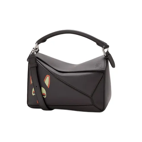 LOEWE Совместное издание Пазл Коровья кожа Сумка Маленькая Женская Темно-серый Коричневый Умбра