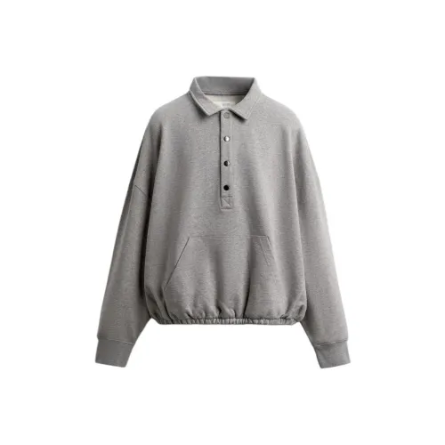 ZARA Зебра с принтом серый мужской свитшот