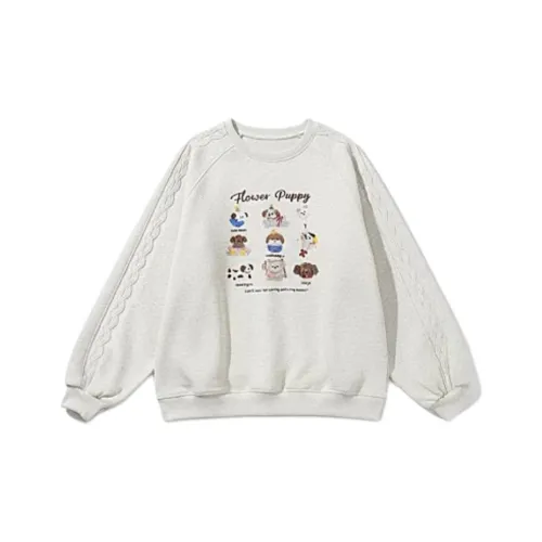 XIAOLIZI Белый Серый Унисекс Свитшоты