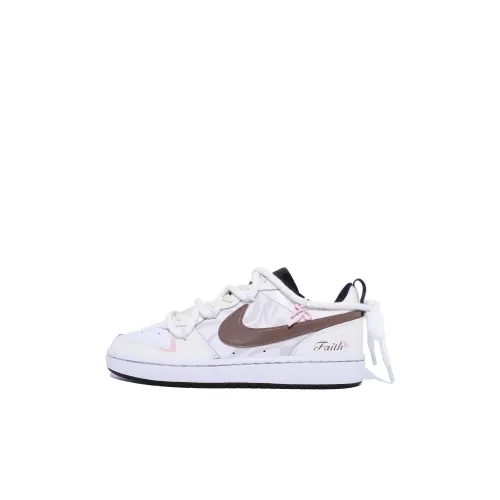 Nike Court Borough Сладкий Sequence Low Топ Скейтборд Кроссовки Экрю Детские