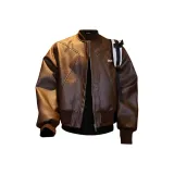 Кофейный утеплённый (3D эффект, бренд, с принтом)