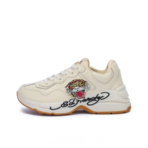 Ed Hardy Reverse World Series Скейтборд Кроссовки Низкие Бежевые Унисекс