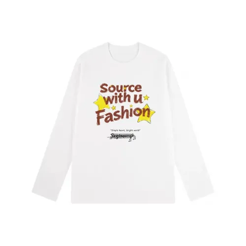 SOURCE WITH U Белый Унисекс T-рубашки