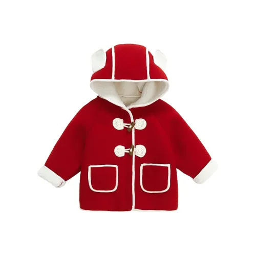 RHOBESAM Изящная детская одежда и медвежонок из дубленки красные дошкольные куртки