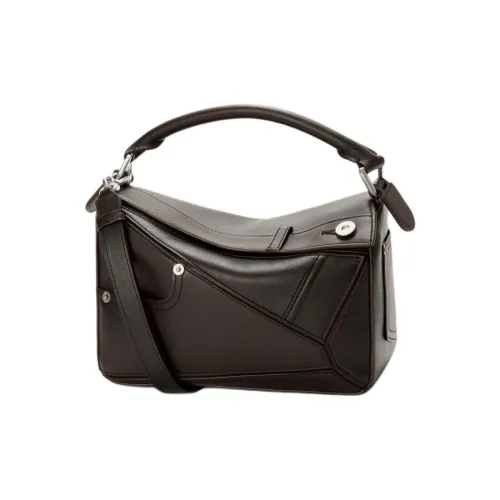 LOEWE Совместное издание Пазл Телячья кожа Сумка Маленькая Женская Винтажный Коричневый