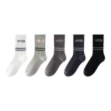 [5 пар] Белый + Светло-серый + Темно-серый + Темно-синий + Черный