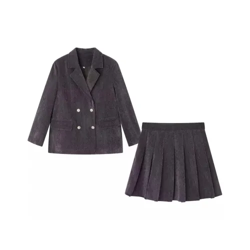 AIYIFU Темно-серый женский комплект с юбкой
