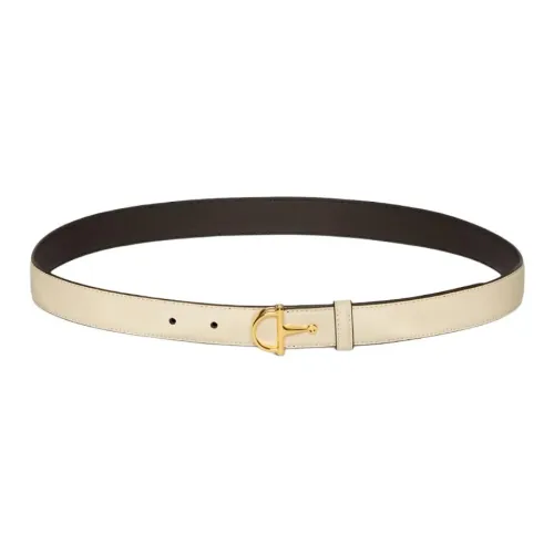 GUCCI Кожаные ремни Женские Айвори Ширина корпуса 2,29 см