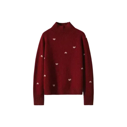 Langqing Красный С подарками Бренд Наклеенный Женские Трикотаж